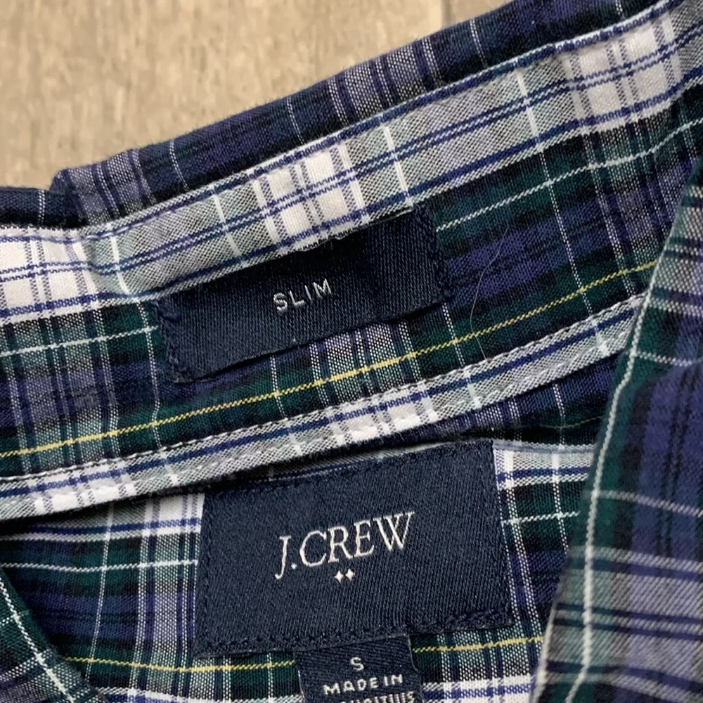 Mens J.Crew‎ Slim Button Down Plaid Casual Long Sleeve Shirt